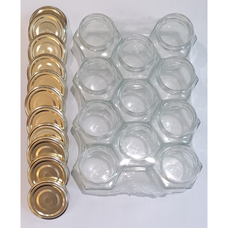 Pot V Hexagonal 106ml TO53 + Capsules TO53, PACK DE 11 (125gr de miel)